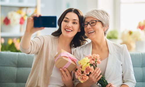 Mother's Day selfie stock photo