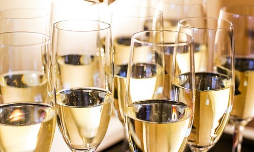 Wine glasses at an event
