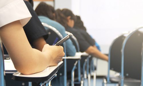 Teenagers taking exams