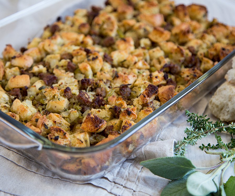 Thanksgiving stuffing made with local southwest Missouri ingredients